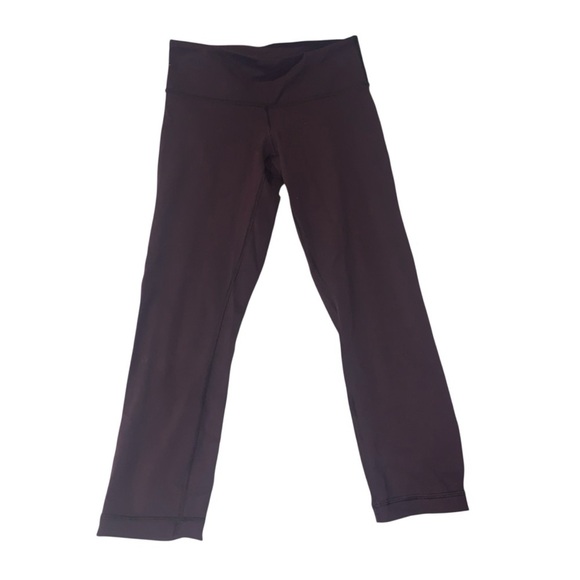 LULULEMON Burgundy Cropped Leggings 4 - Picture 3 of 5
